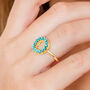 Halo Radiance Turquoise Ring Gold Plated, thumbnail 1 of 12