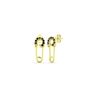 Sterling Silver Black Jewelled Safety Pin Stud Earring, thumbnail 1 of 6
