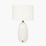 White Vintage Textured Ceramic Table Lamp, thumbnail 5 of 8