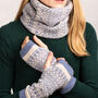 Knitted Snood Fair Isle Pattern Soft Blue, thumbnail 2 of 10