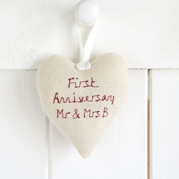 Personalised 1st Valentines Day Hanging Heart Gift For Baby Boy Or Girl, 3 of 12