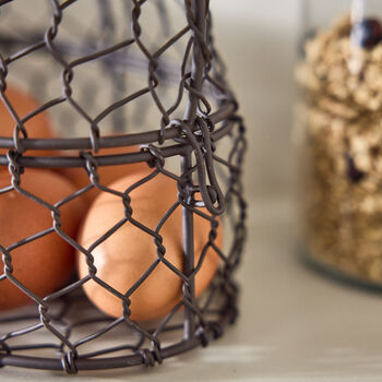 Farmhouse Chicken Wire Kitchen Egg Basket, 6 of 6