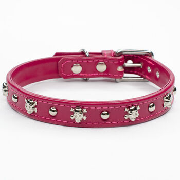 Skull And Crossbones Leather Dog Collar, 5 of 8