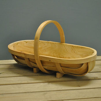 large traditional wooden trug basket by garden selections ...