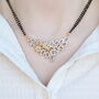 Floral Mangalsutra Black Beads Earring And Necklace, thumbnail 1 of 9