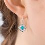 Textured Sterling Silver Blue Fire Opal Earrings, thumbnail 1 of 6