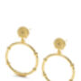 14 K Gold Hoop Sunburst Stud Hoop Earrings, thumbnail 4 of 8