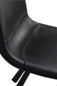 Black Faux Leather And Steel Dining Chair Set Of Two, 4 of 5