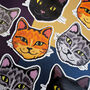 Three Cute Cat Face Vinyl Stickers, thumbnail 4 of 7