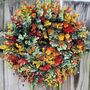 Handmade All Season Multi Coloured Outdoor Wreath, thumbnail 2 of 6