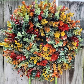 Handmade All Season Multi Coloured Outdoor Wreath, 2 of 6