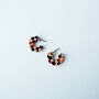 Honey Checker Super Mini Hoop Earrings, thumbnail 3 of 7