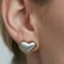 Kokoro Mixed Metals Heart Stud Earrings, thumbnail 2 of 4