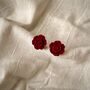 Monaco D’or Roses Centi Flower Cotton Gift Stud Earrings, thumbnail 1 of 3