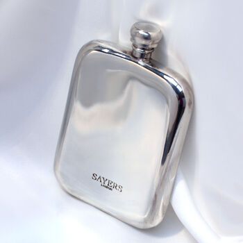 Personalised Sayers London Classic 6oz Pewter Hip Flask, 3 of 5