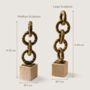 Handcrafted Brass Chain Sculpture Set Of Two, thumbnail 3 of 6