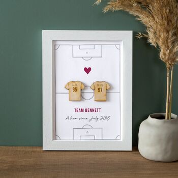 Football Shirts On Pitch Couples Print, 2 of 4