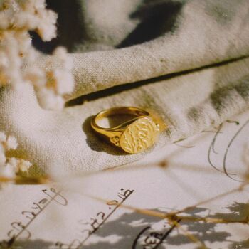18k Gold Vermeil Ethnic Signet Ring, 3 of 3