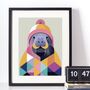 Cosy Walrus Portrait Illustration Art Print, thumbnail 3 of 3