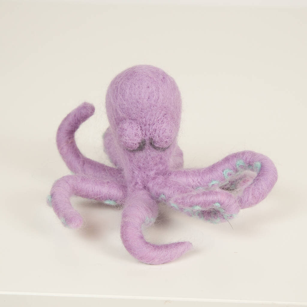 Three Octopus Needle Felting Kit By Wool Couture