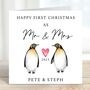 Personalised First Christmas As Mr And Mrs Card, thumbnail 1 of 2