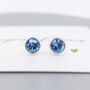 Sterling Silver March Aquamarine Birthstone Stud Earrings, thumbnail 3 of 6