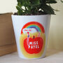 Personalised Apple, Worm And Rainbow Plant Pot: Thank You Teacher Gift, thumbnail 1 of 4
