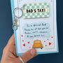 Father's Day Dads Taxi Card With Keyring, thumbnail 4 of 7