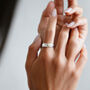 Elegant Slim Silver Spinner Ring With Golden Heart, thumbnail 4 of 4