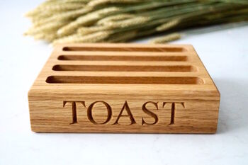 Personalised Oak Toast Rack, 2 of 5
