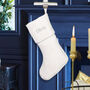 Personalised White Christmas Luxury Velvet Stocking, thumbnail 5 of 8