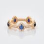 Sapphire Pear Drop 18k Gold Plated Stacking Ring, thumbnail 3 of 5