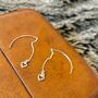 Open Heart Ear Threader Sterling Silver Earrings, thumbnail 1 of 4
