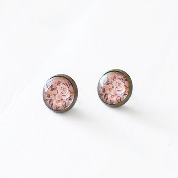 Peach Rose Earrings, 2 of 7