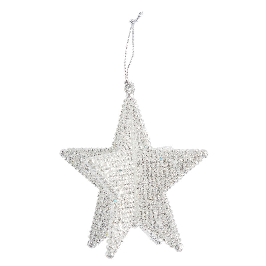 silver sparkly star christmas tree decoration by the christmas home ...