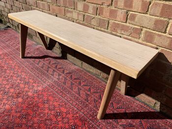 Modern Laminated Birchwood Bench With Tapered Legs, 8 of 12