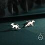 Sterling Silver Very Cute Weasel Stud Earrings, thumbnail 2 of 12