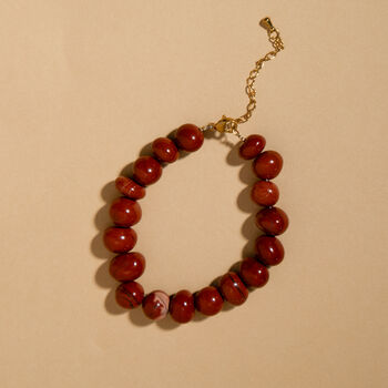 Chestnut Pebble Bead Bracelet, 2 of 3