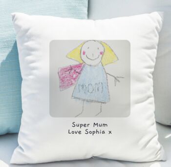 Personalised Childrens Drawing Photo Upload Cushion, 3 of 5