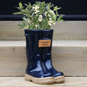 Personalised Welly Boots Garden Planters, 4 of 8