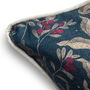 Luxury Heavy Linen Blend Cushion Christmas Navy Gold, thumbnail 3 of 5