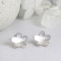 Silver Buttercup Flower Stud Earrings, thumbnail 1 of 4