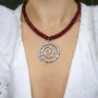 Red Gemstone And Spiral Pendant Necklace, thumbnail 1 of 6