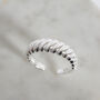 Sterling Silver Croissant Ring Adjustable Open, thumbnail 3 of 11