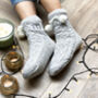 Personalised Grey Pom Pom Slippers, thumbnail 2 of 3