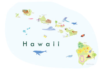 Hawaii State Map USA Art Print, 3 of 3