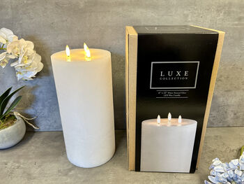 30cm Xl White LED Pillar Candle – Real Wax, 11 of 12