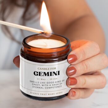 Birthday Gift For Gemini Funny Zodiac Candle, 7 of 8