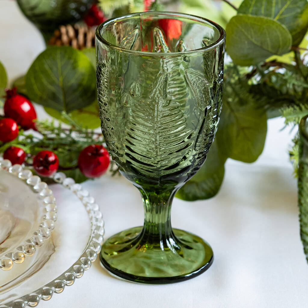 Dibor + Set Of Four Vintage Embossed Coloured Wine Glasses