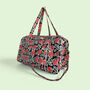 Large Weekend Duffle Bag | Black And Red Block Print Floral, thumbnail 1 of 5